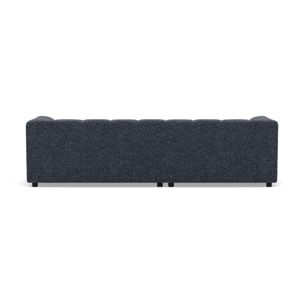 Curtis - canapé d'angle gauche 4 places avec accoudoir en tissu texturé - Bleu