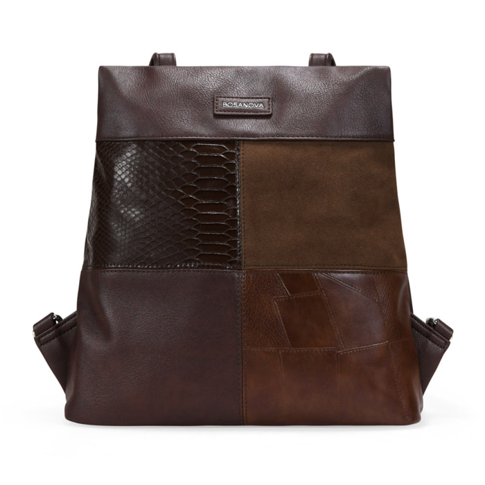 Mochila antirrobo marrón con cremallera