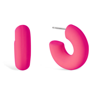 Pendientes Aro Gummy Fucsia Acero