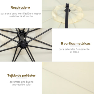 Sombrilla Reclinable de Acero y Poliéster ÃƒÅ½Â¦3x2.6m Blanco