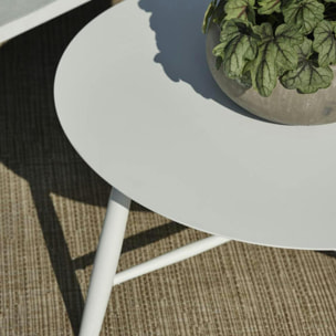 Table basse de jardin en aluminium blanc Ø 75 cm STOCKHOLM