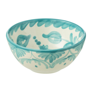 J-Line bol Granada High - céramique - blanc/aqua - small - Ø 14 cm