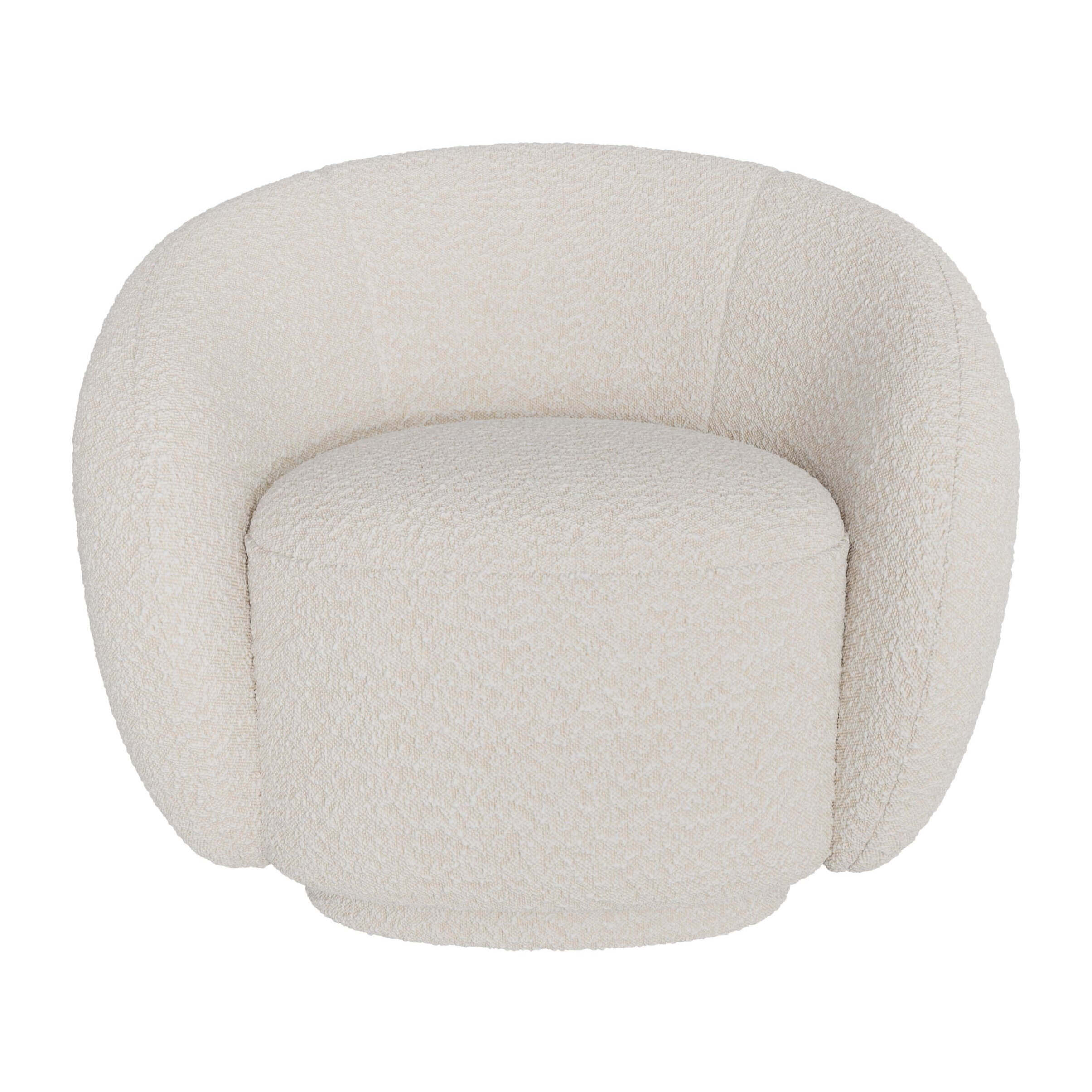 Fauteuil en tissu bouclé blanc - Naya