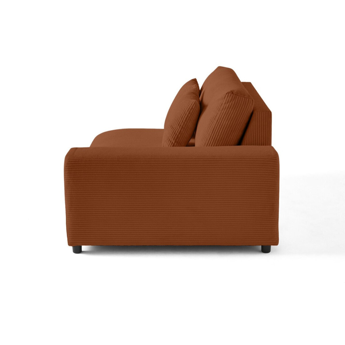 Garance - module d'assise 2 places avec accoudoir droit - en velours côtelé - Terracotta