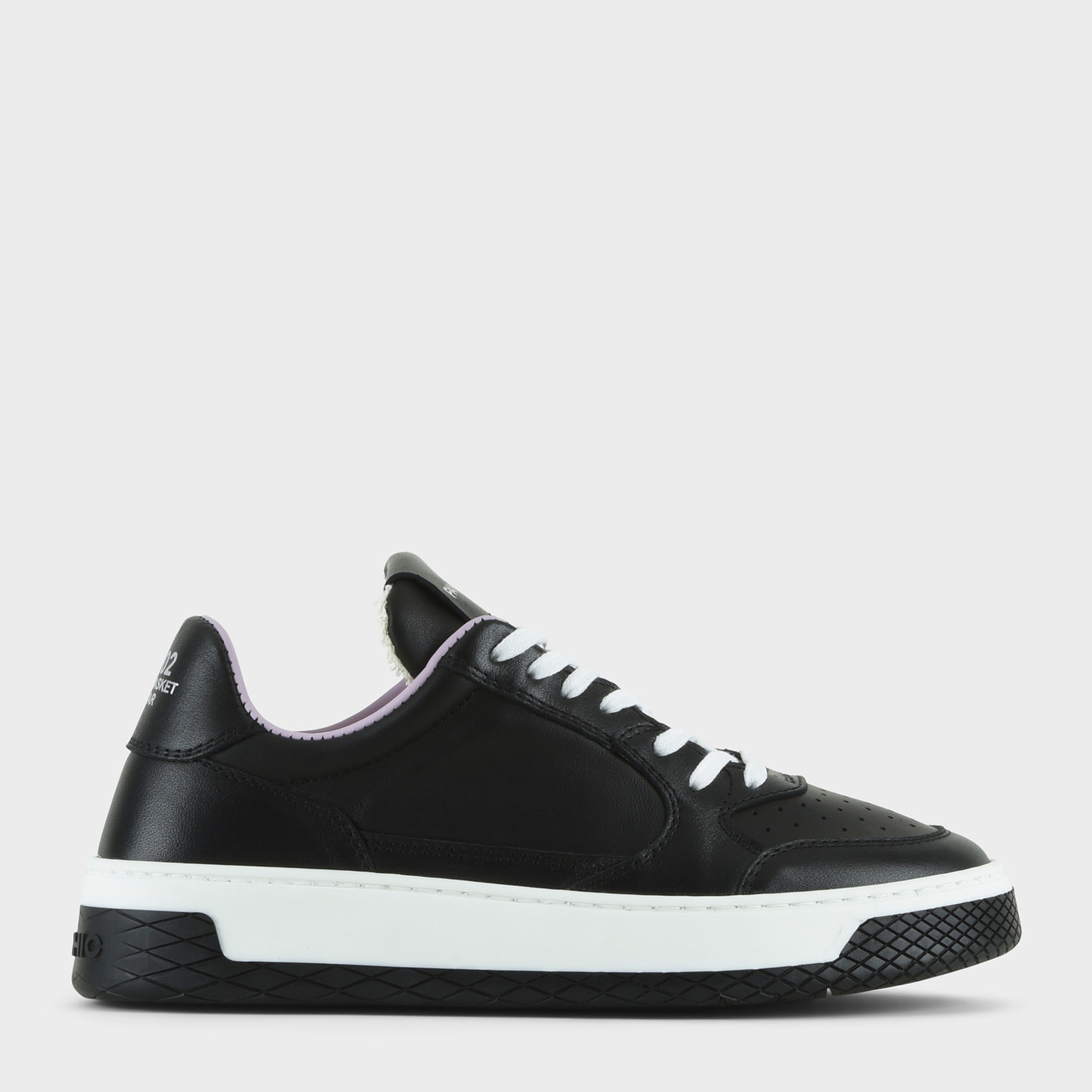 SNEAKER LOW P02 DONNA IN PELLE NERO