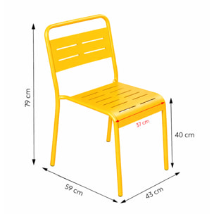 Ensemble table de jardin 200 cm et 8 chaises jaune EVORA