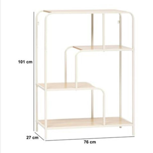 Console Curvy 2 étagères bois clair
