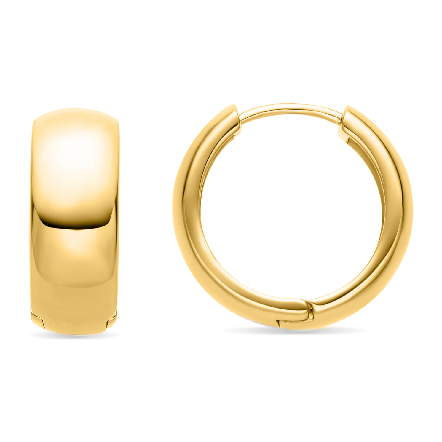 Pendientes de 18mm de diámetro acabado oro amarillo de 18k