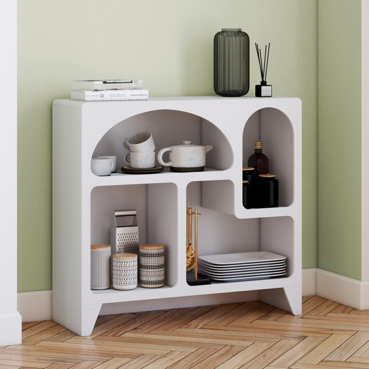 Buffet Alanya organique blanc 80cm