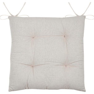 Galette de chaise brodée motif palmier - Gris