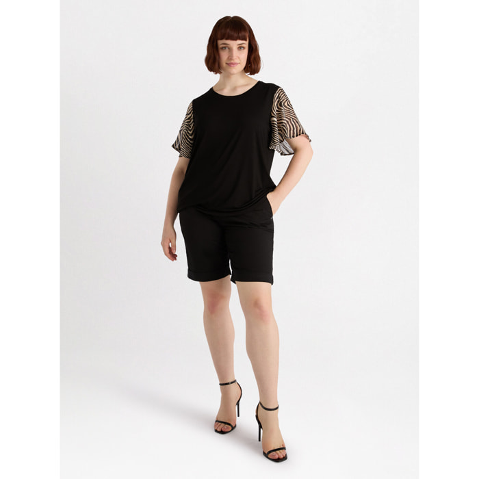 Fiorella Rubino - pantalones cortos de algodón elástico - Negro