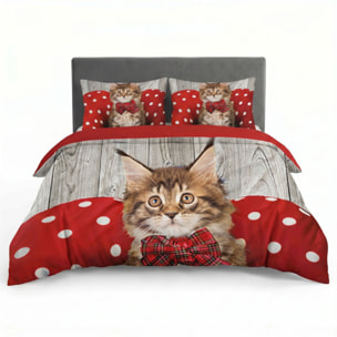 Parure Copripiumino in 100% Cotone con Federe Coordinate, Morbida e Traspirante, Certificata OEKO-TEX, Fantasie Moderne per Camera da Letto