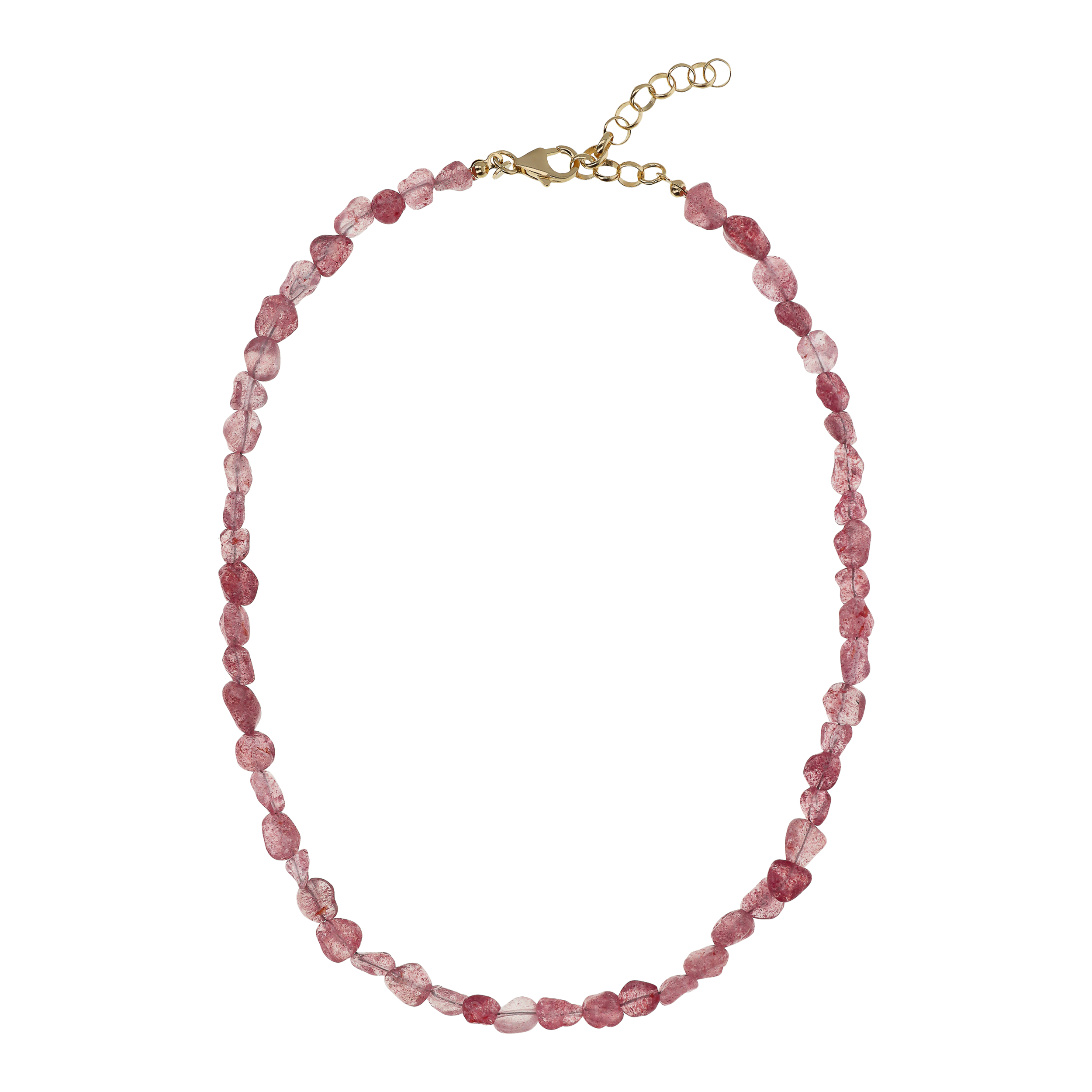 Collana Girocollo con Pietre Naturali Quarzo Rosa