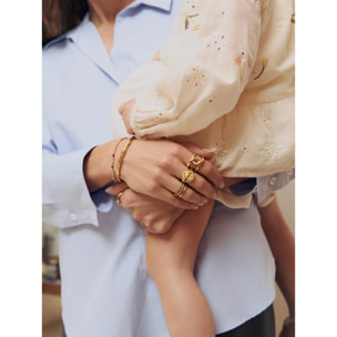 Brazalete Sugarcane Acero Baño Oro