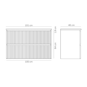 Conjunto de Baño Miya | Mueble de Baño Suspendido | 100 cm Azul| Dos Cajones | Lavabo Encastrado | No incluye Espejo | Alday