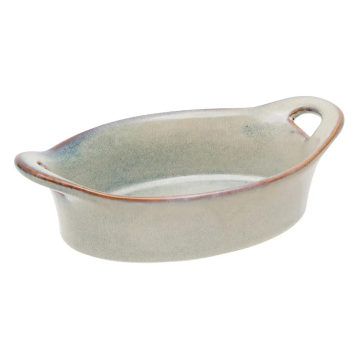 Plat oval en céramique Terre Inconnue11x16cm bleu