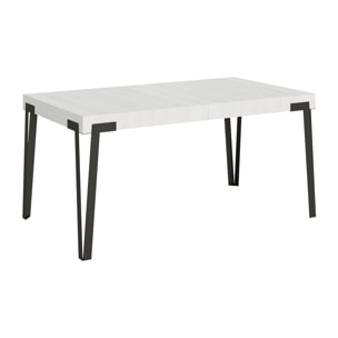 Table extensible 90x160/264 cm Rio Frêne Blanc cadre Anthracite