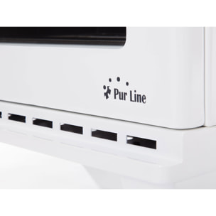 Poêle à éthanol 1,5kW design carré en acier blanc avec pieds