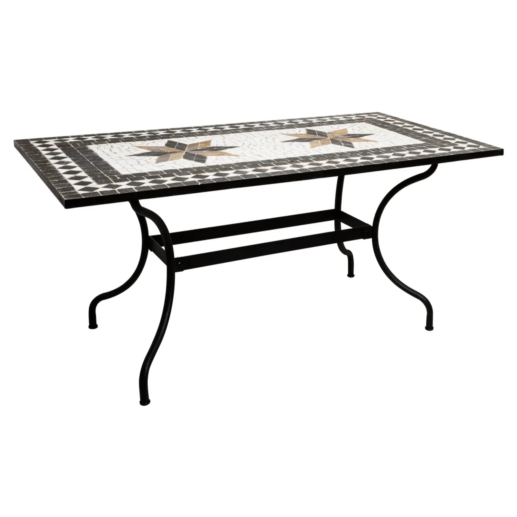 Table à manger rectangulaire "Kipos" mosaïque noir L160cm