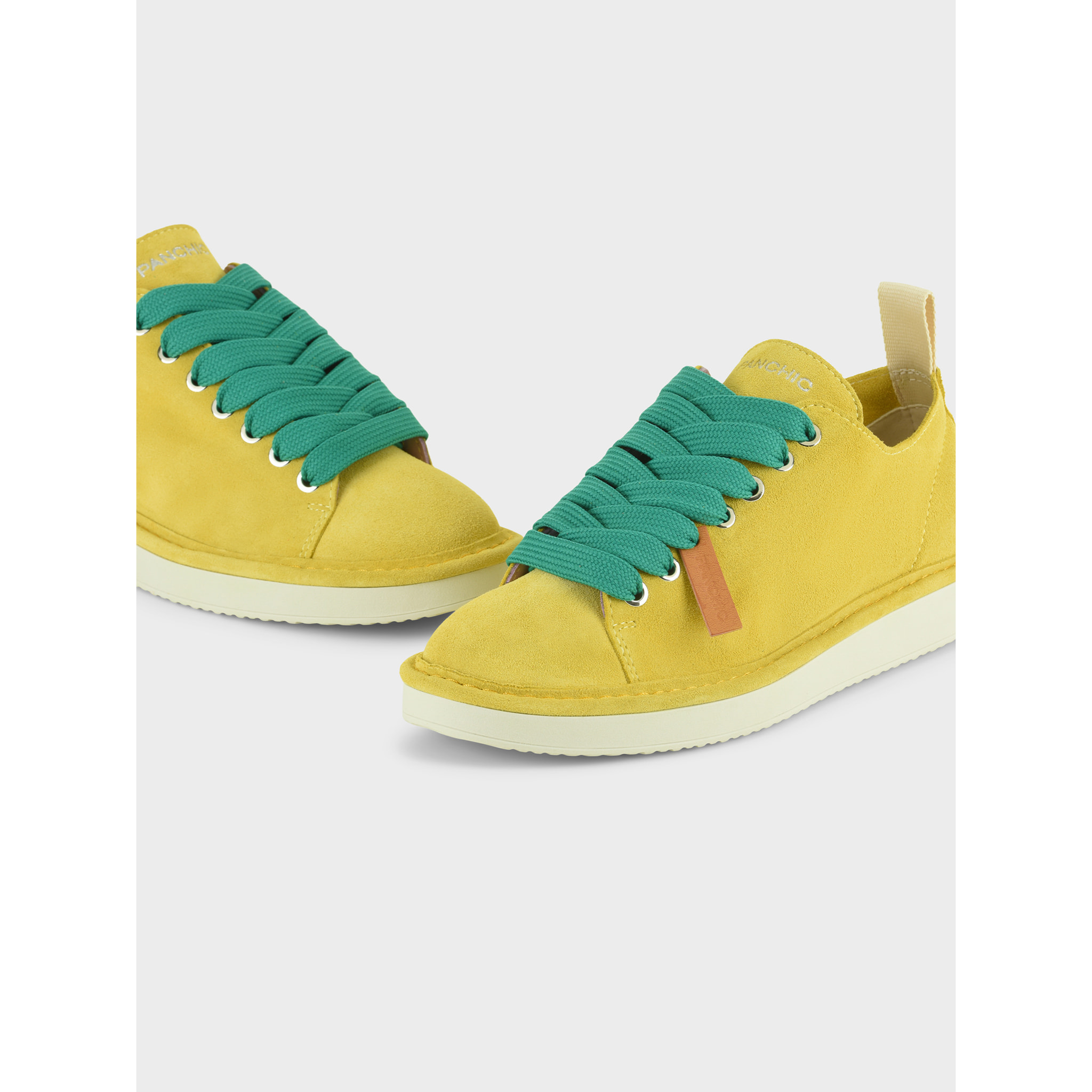 ZAPATO CON CORDONES MUJER P01 DE ANTE AMARILLO VERDE PEPPER