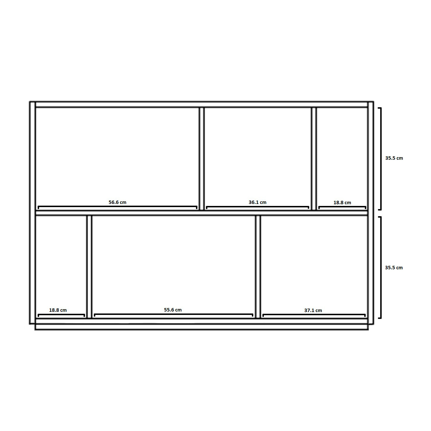 Estantería librería Nack melamina blanco 80x119x32 cm