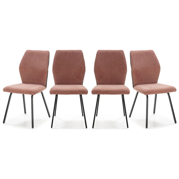 Lot de 4 chaises en tissu et simili - GARANCE