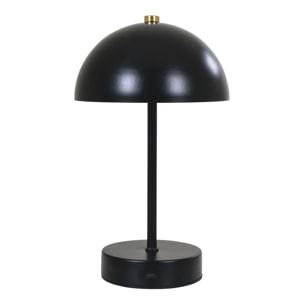 Lampada da tavolo Holt ricaricabile in metallo nero e ottone