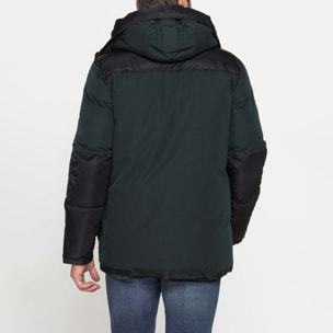 GIACCONE IMBOTTITO CON CAPPUCCIO COLOR BLOCK