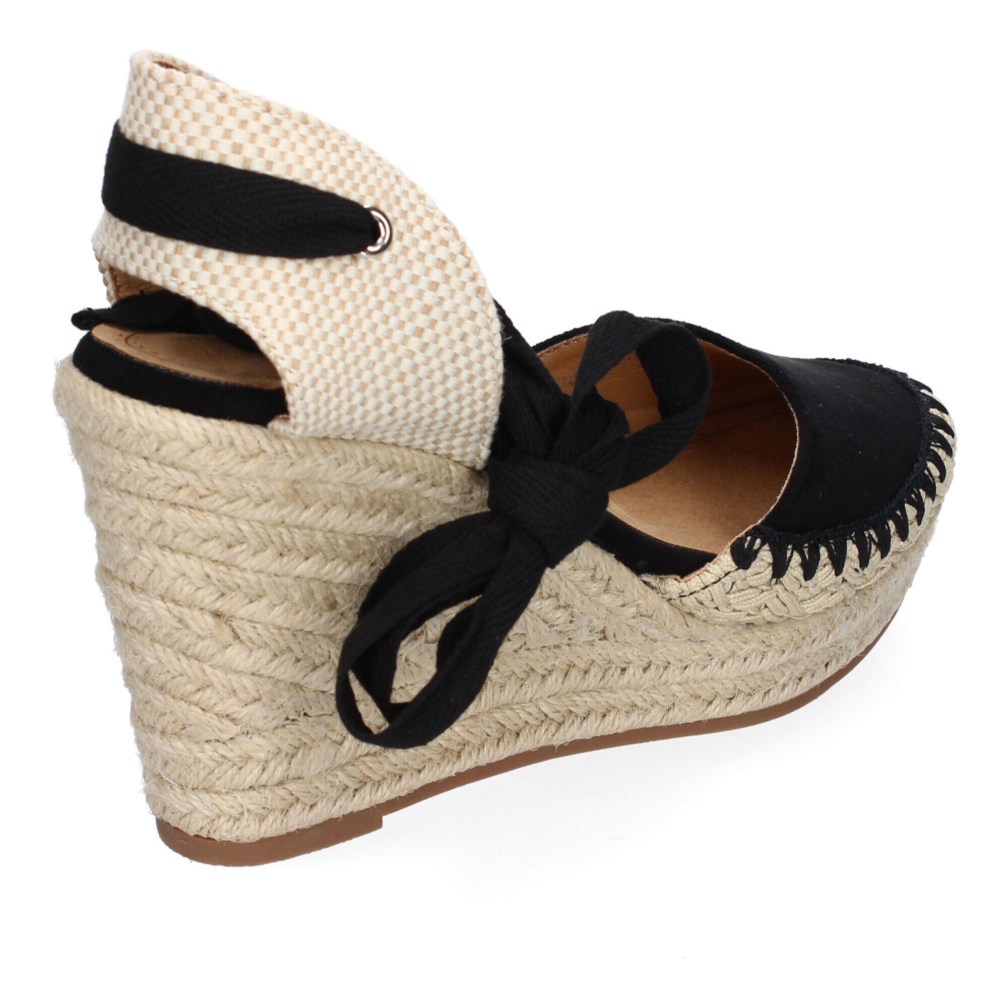 Sandalia de Mujer con Cuña de Yute, Comodas y Elegantes, Diseño Moderno con Cintas