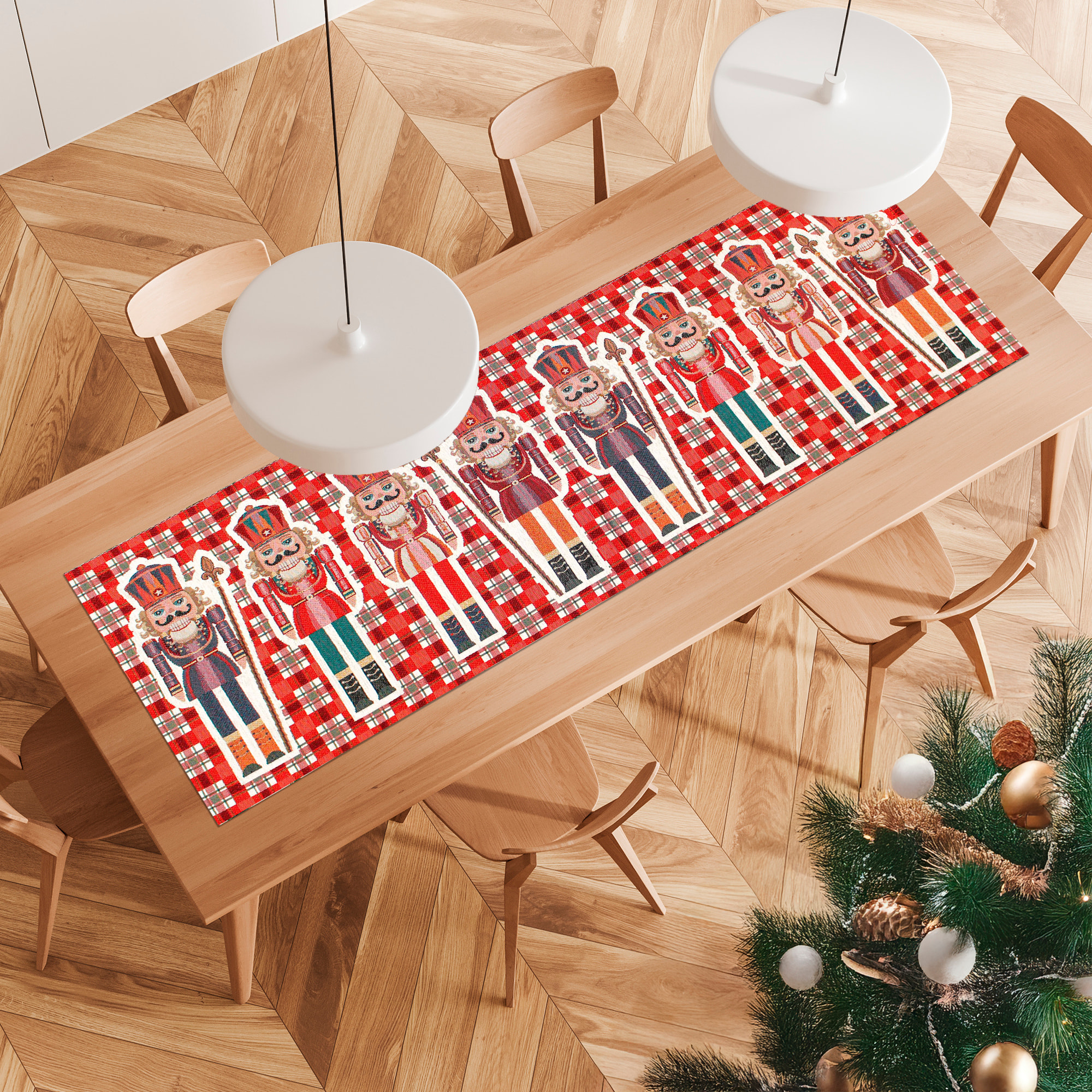 Runner Natalizio Schiacciamoci 40x140 cm Gobelin Jacquard