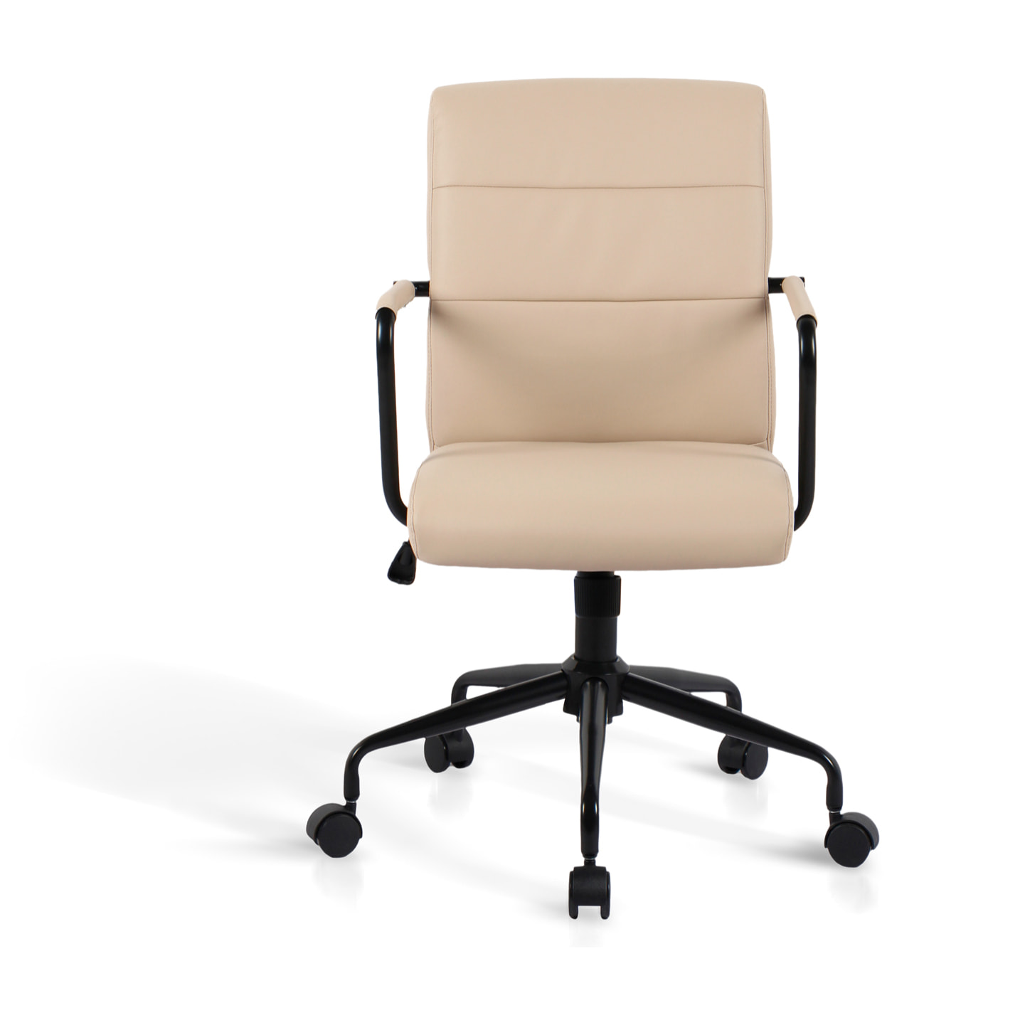 Silla de estudio Oli polipiel beige 99x64x70 cm