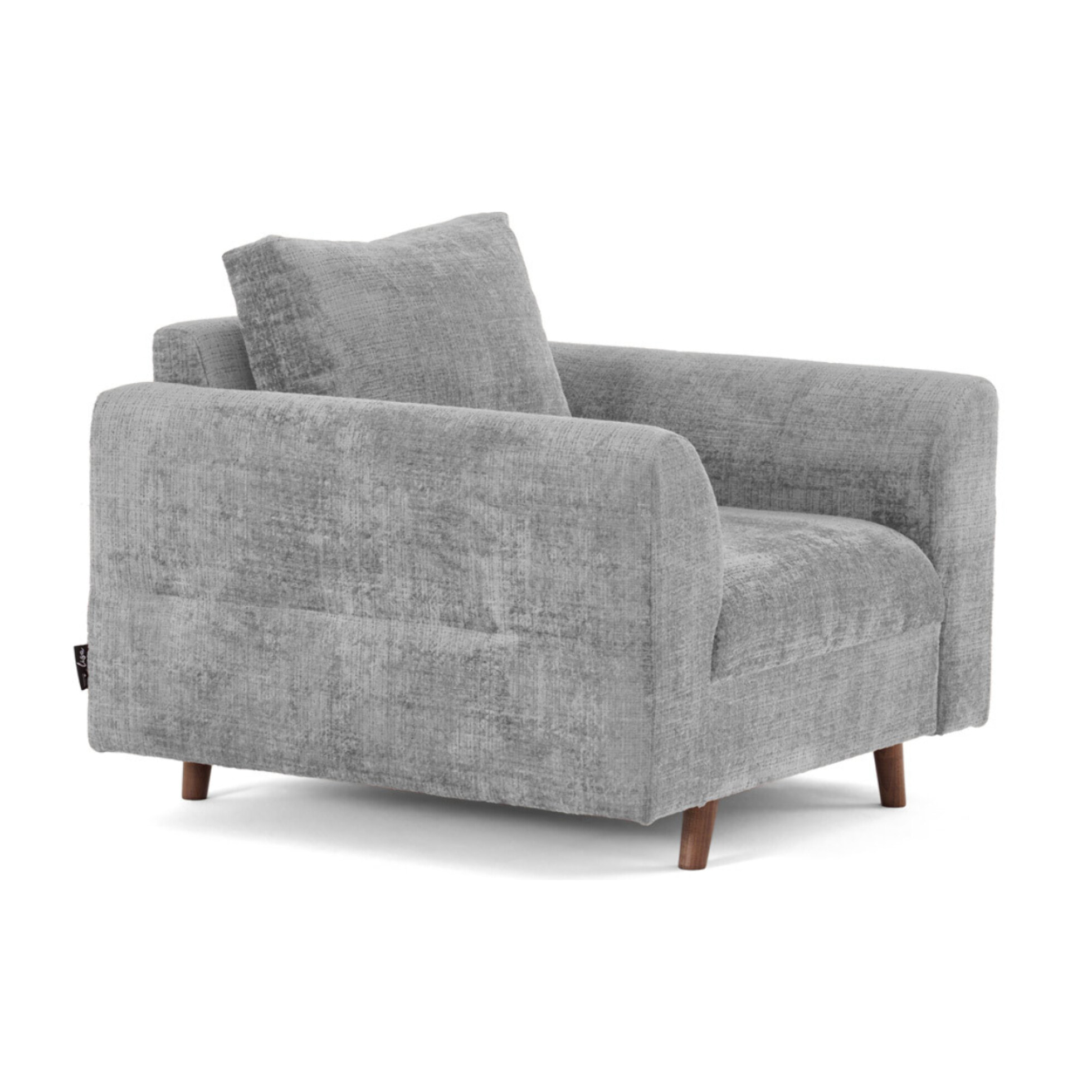 Rune - fauteuil en velours texturé - Gris