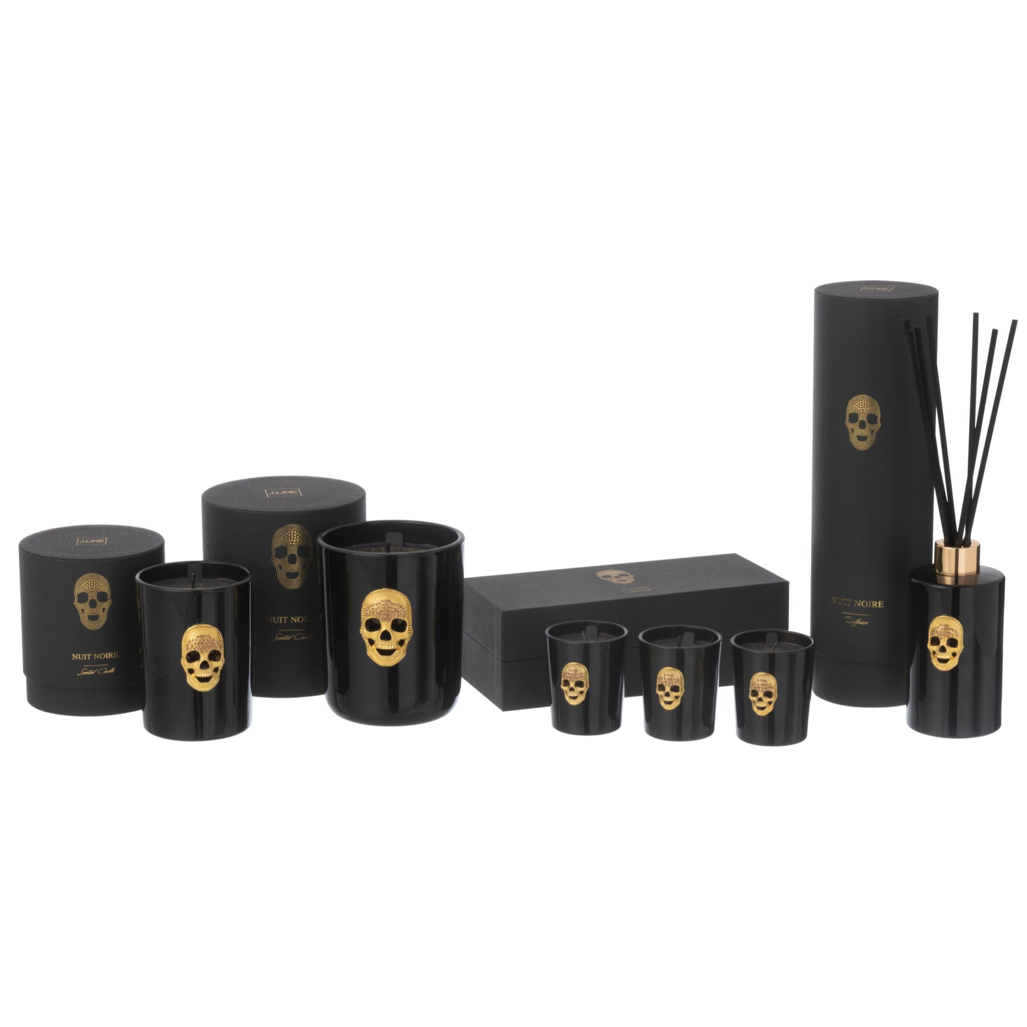 J-Line Bâtonnets parfumés Tête de mort - Nuit Noire - noir - 200ml