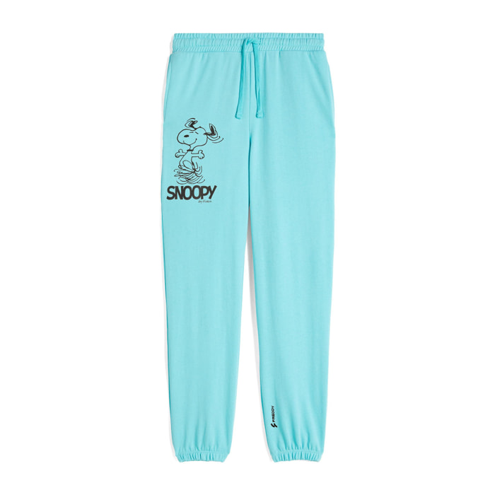 Pantaloni sportivi donna con stampa Snoopy in french terry