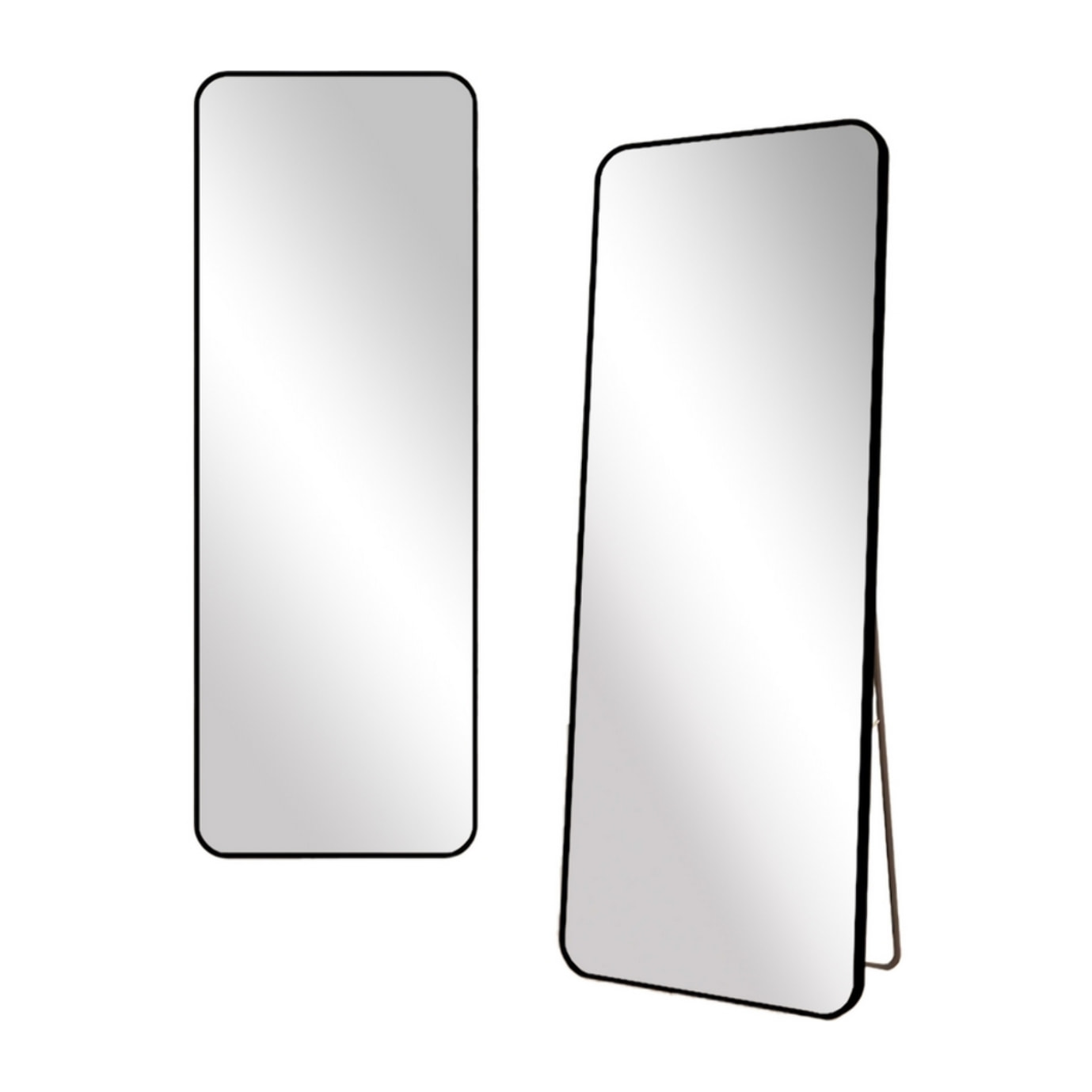 Specchio da terra o parete 50x160 cm con telaio nero moderno - Vichy