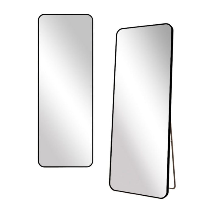 Specchio da terra o parete 50x160 cm con telaio nero moderno - Vichy