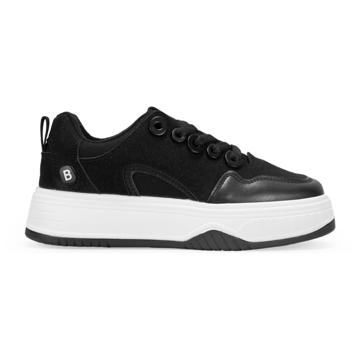 Zapatillas negras de skate con cordones y plataforma