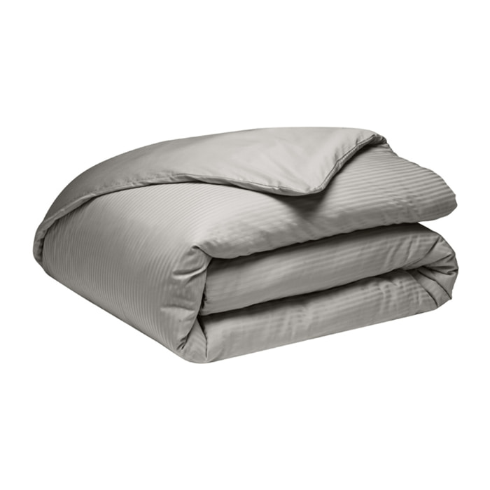 Housse de couette unie en satin de coton, GRAND HOTEL, Gris Zinc