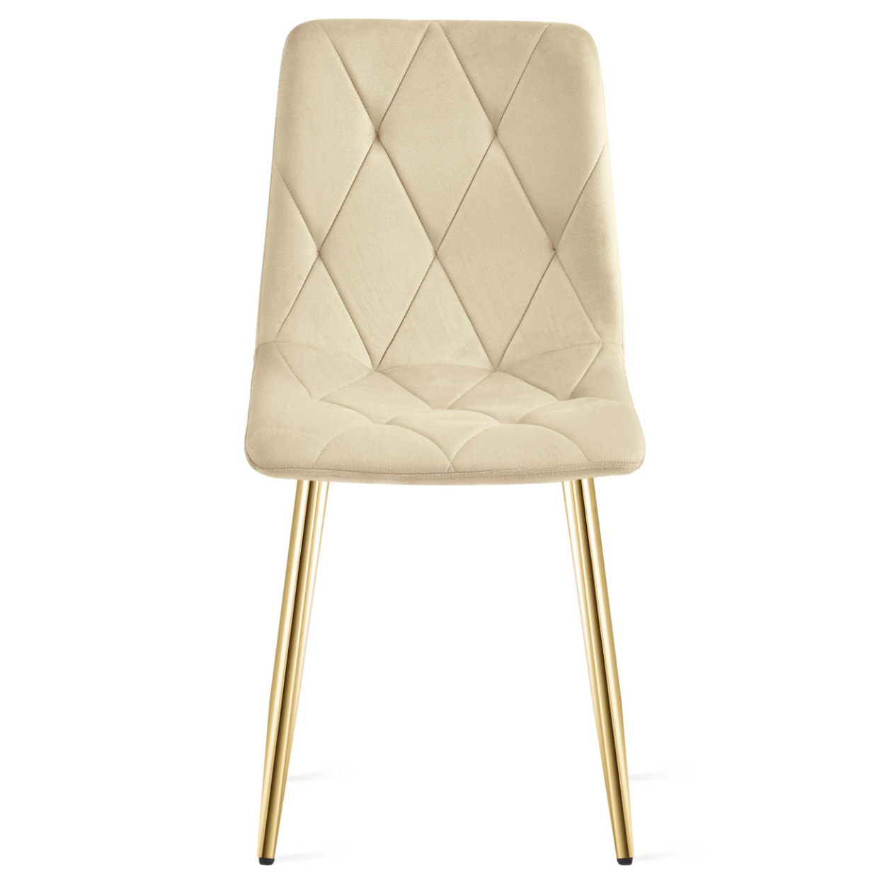 Set di 2 sedie Libra in velluto beige e gambe oro