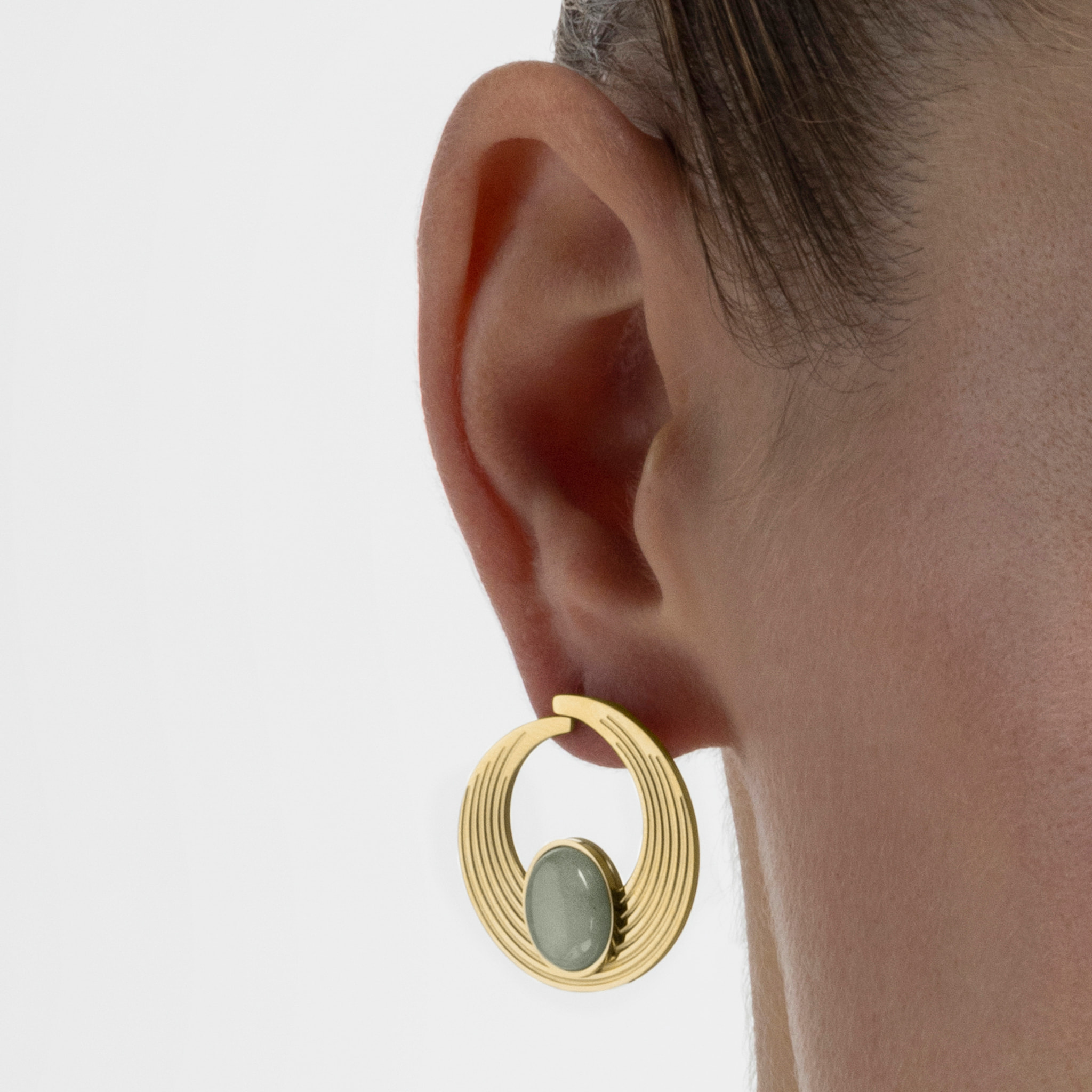 Pendientes con Amazonita acabado oro 18k