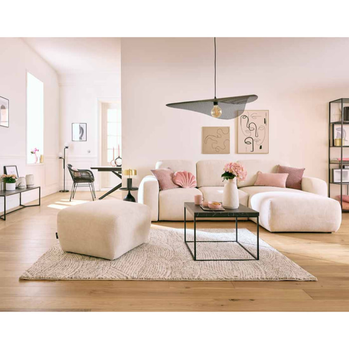 Sorrente - pouf - en tissu texturé - Beige