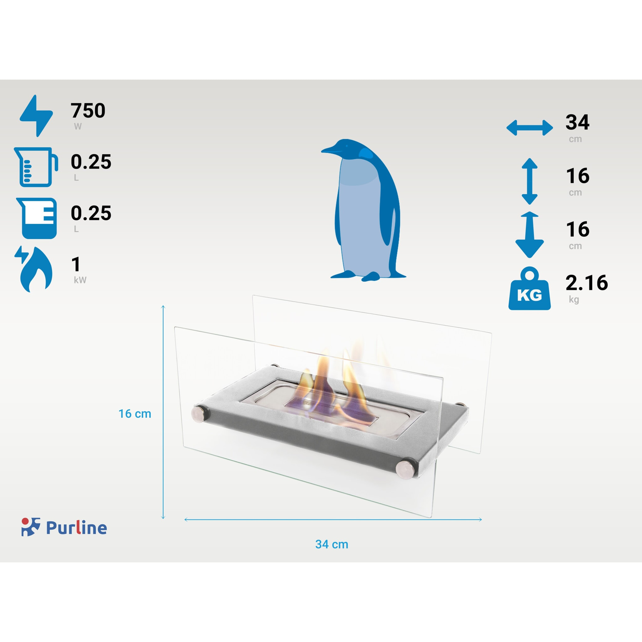 Cheminée éthanol de table en acier inoxydable