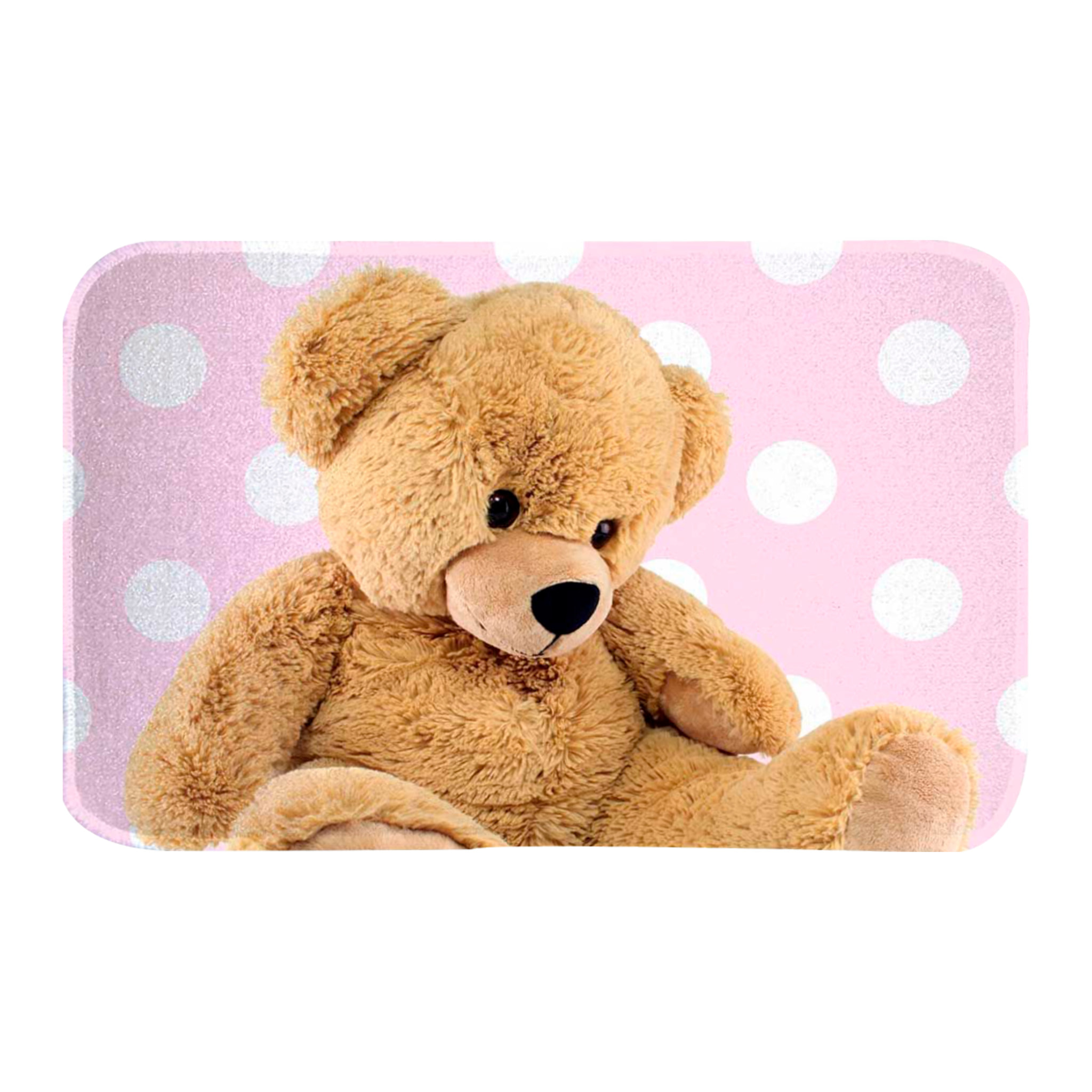 Tapis enfant SUPER DOUX, Ours rose