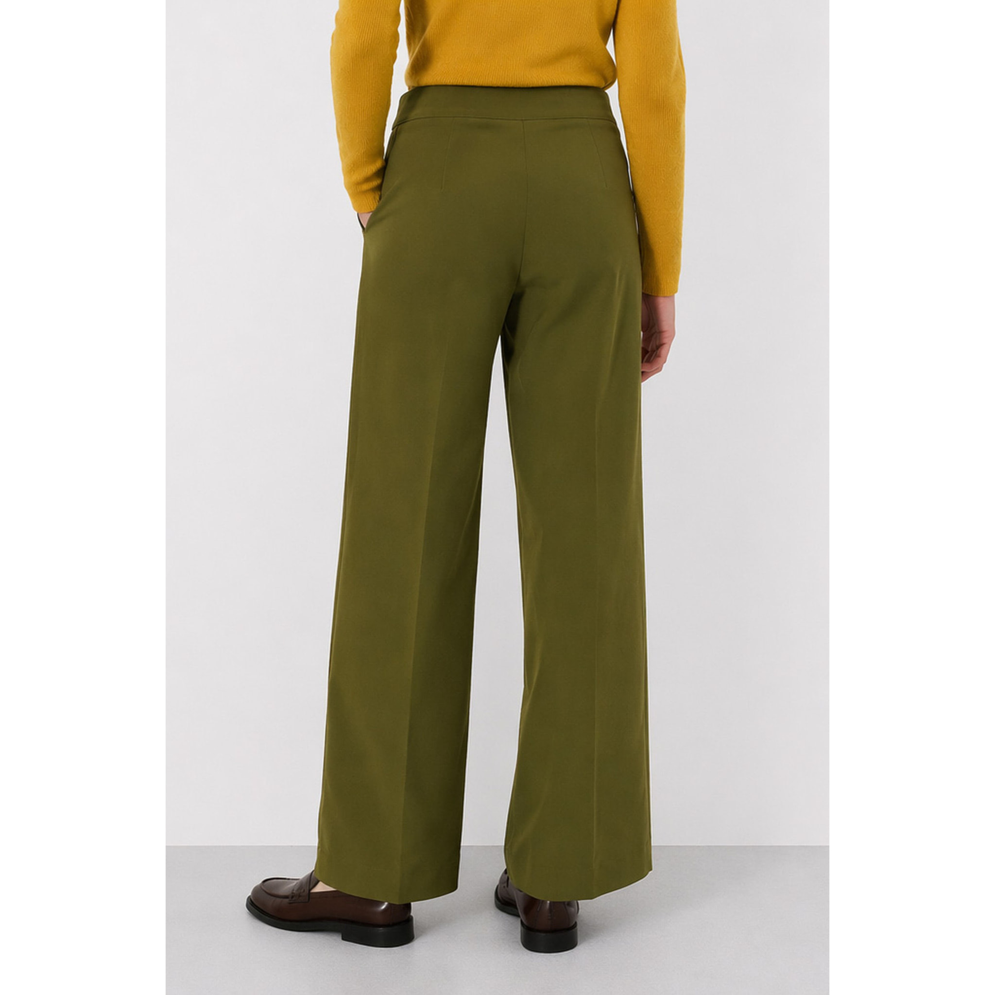 Kocca - Pantaloni da donna a vita alta e gamba larga in viscosa Donna