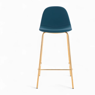 Pack 4 chaises pour îlot central blanches et bleues 65 cm - Henrik