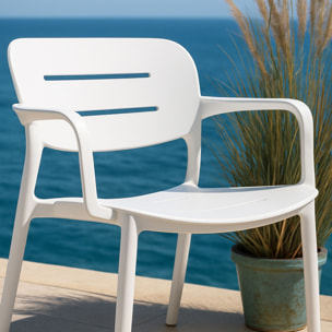 Salon de jardin en polypropylène blanc SUNSET