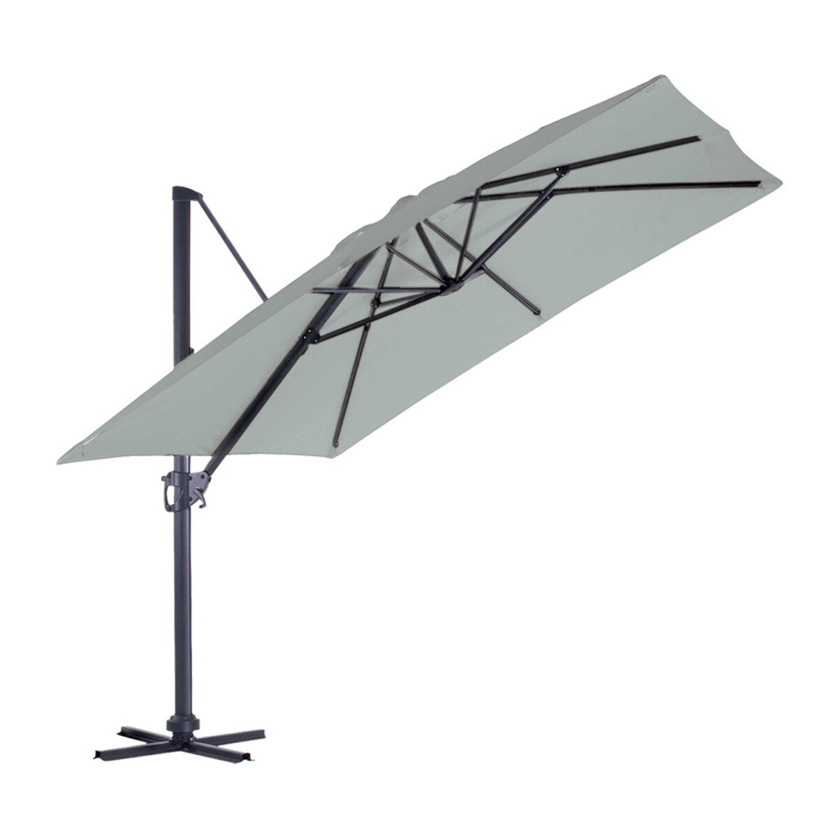 Parasol déporté 3x3m - gris perle - SUNKING