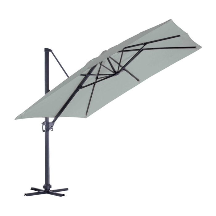 Parasol déporté 3x3m - gris perle - SUNKING
