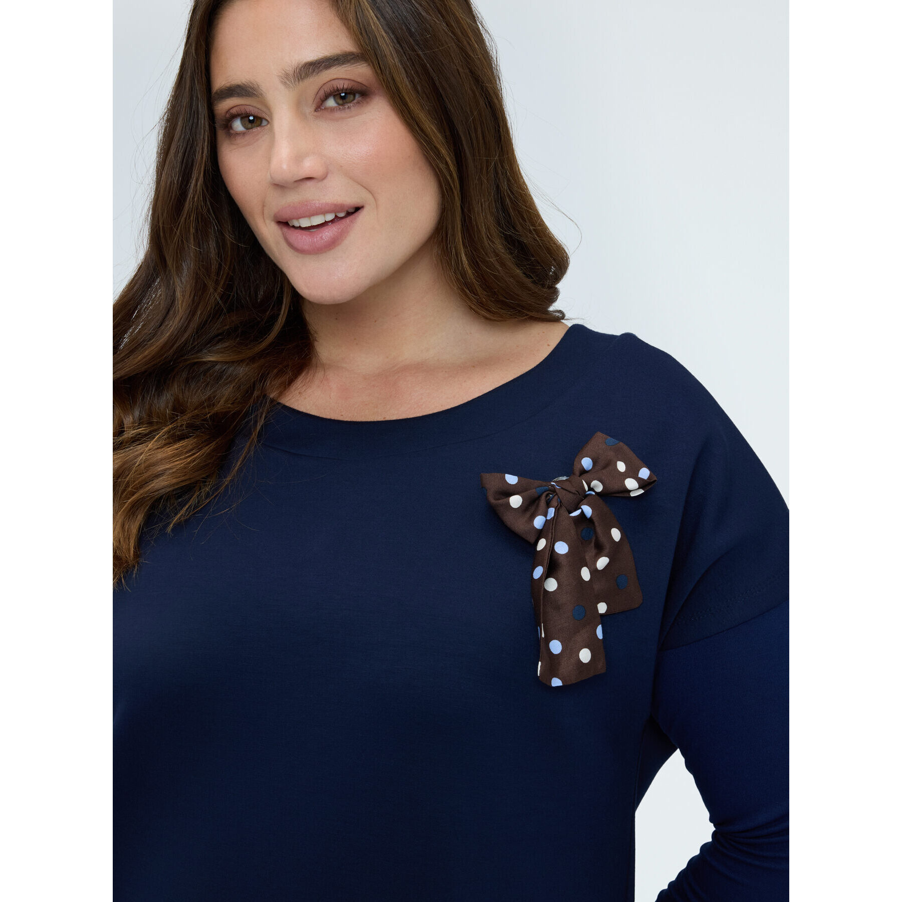 Fiorella Rubino - Vestido corto con lazo de lunares - Azul