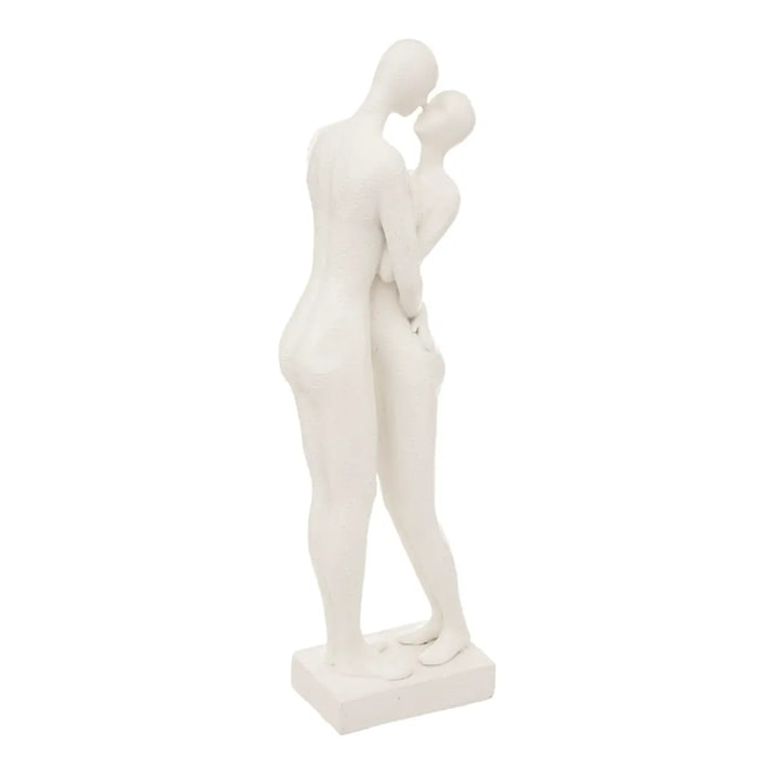 Statuette "Couple" - résine - blanc - H33 cm